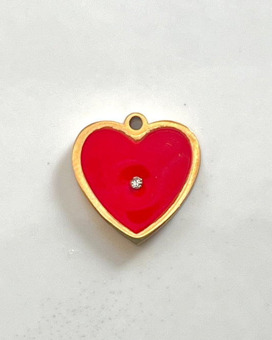 Charm Cuore rosso lucente