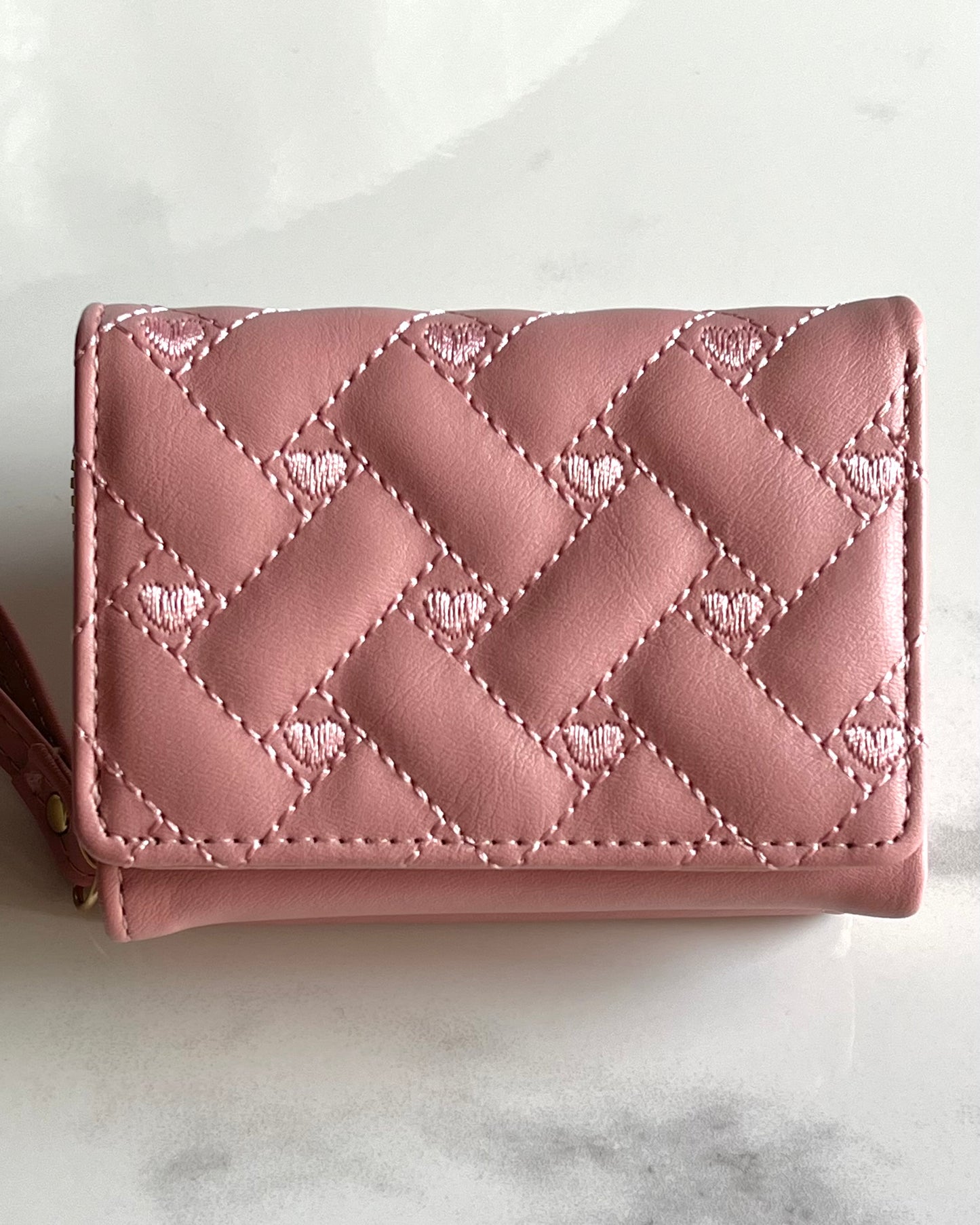 Portafoglio Donna con cuori ricamati