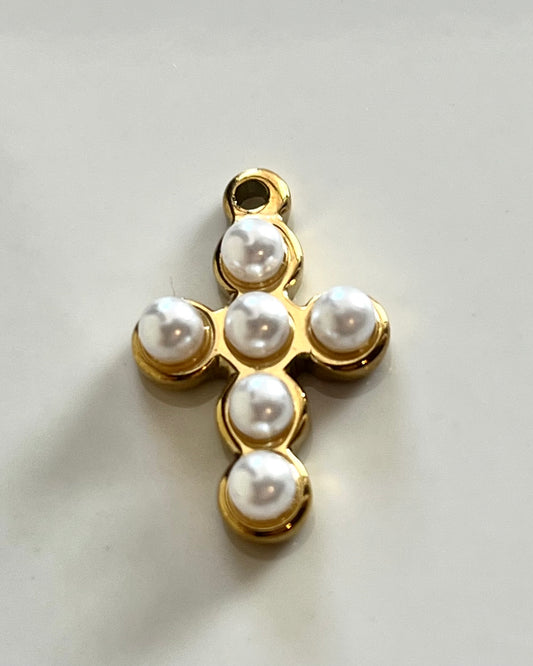 Charm Crocetta con Perle