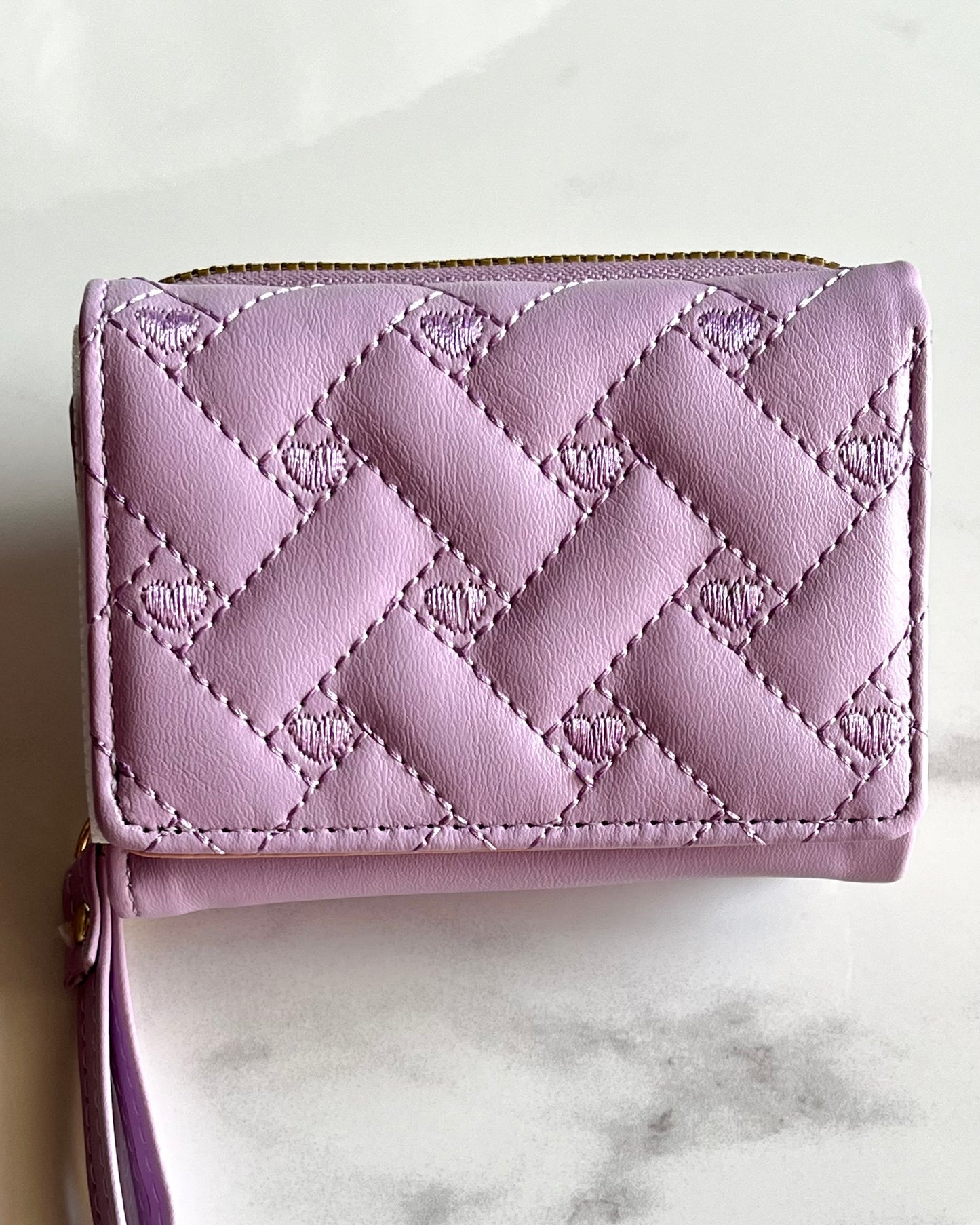 Portafoglio Donna con cuori ricamati