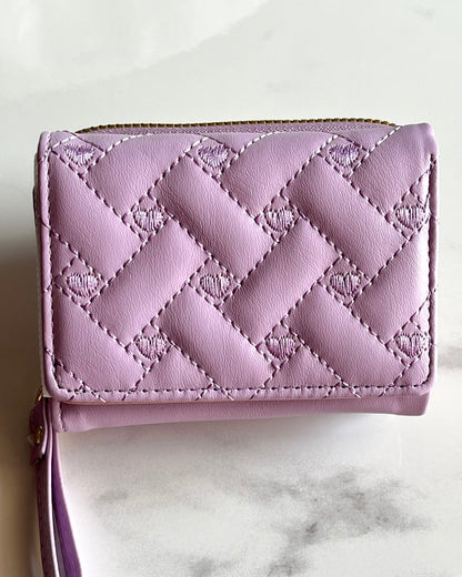 Portafoglio Donna con cuori ricamati